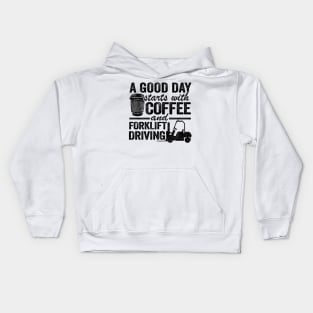 Coffee & Forklift Driving Forklift Operator Driver Gift Funny Kids Hoodie